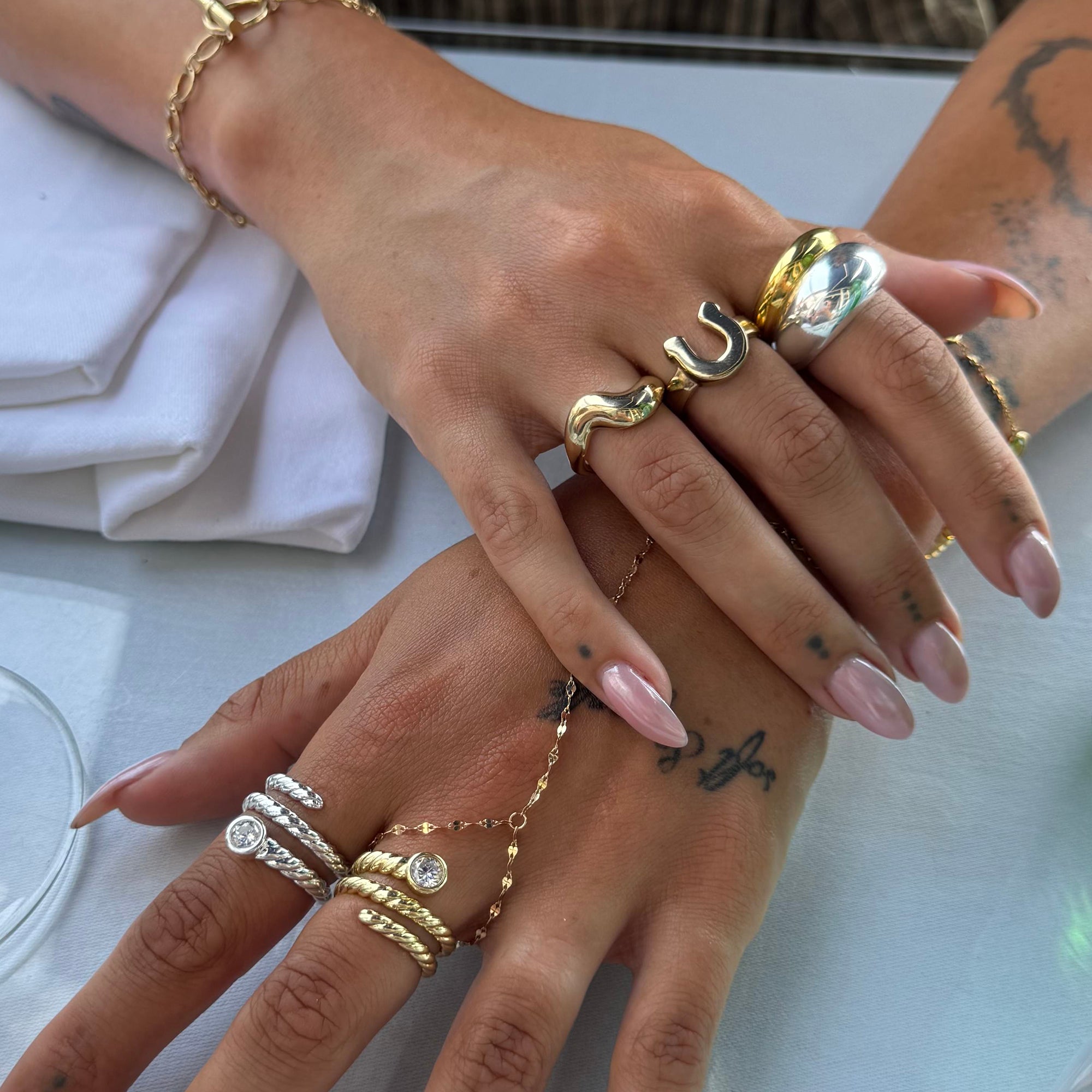 18ct Gold Plated Wave Band Ring