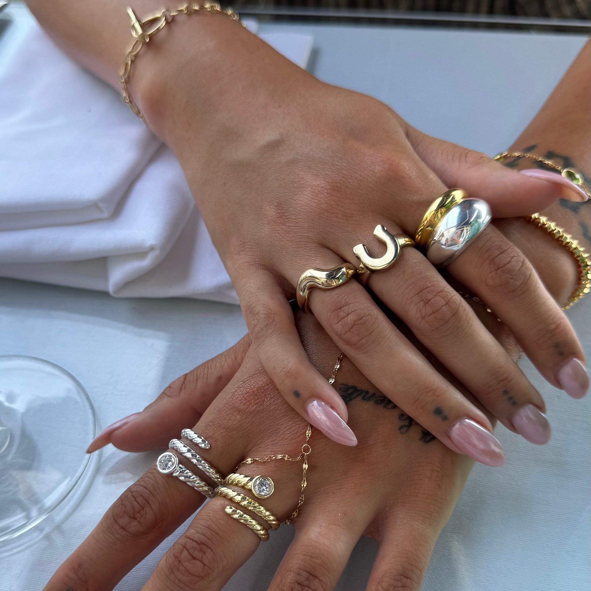 18ct Gold Plated Chunky Horseshoe Ring
