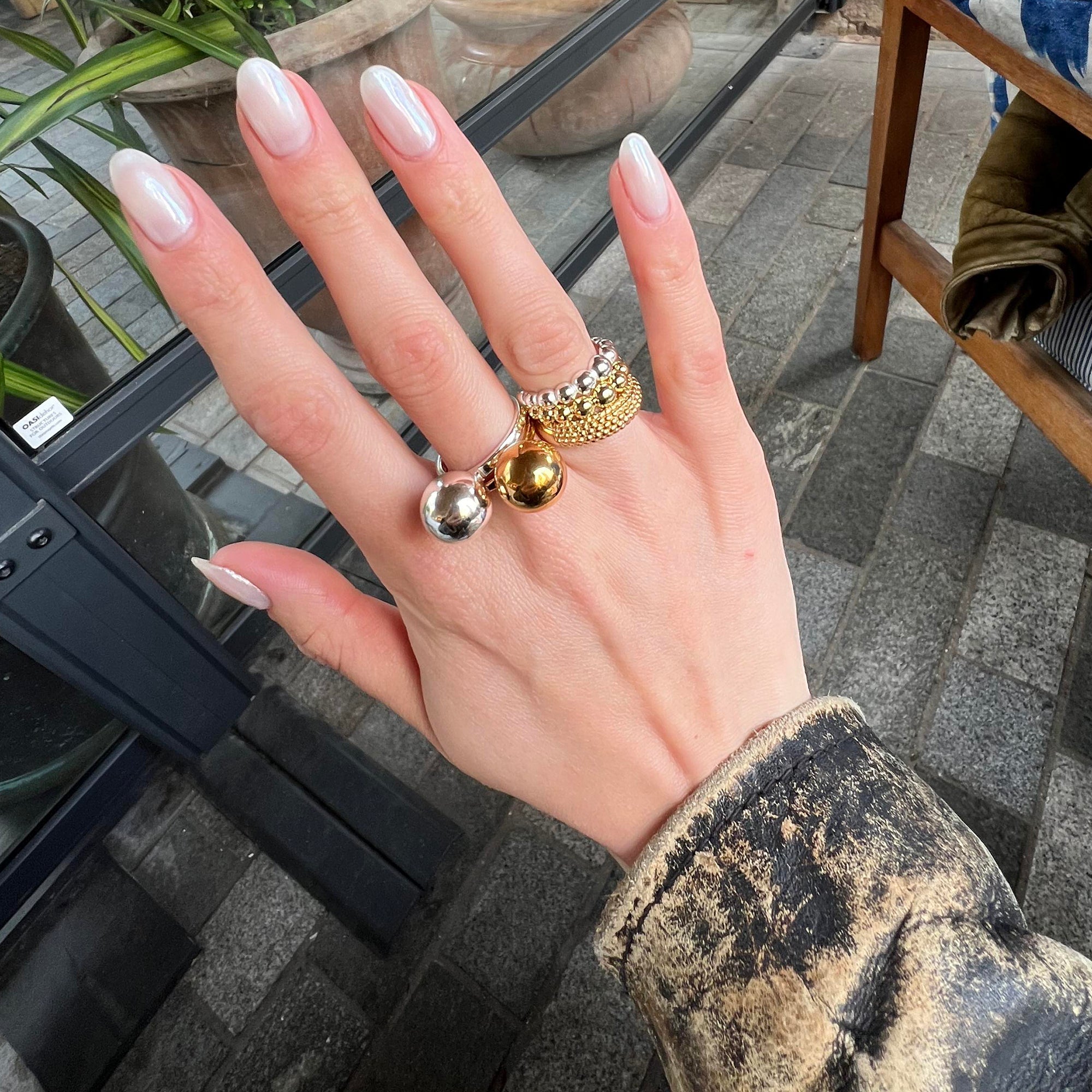 big ball ring - gold ball ring - seolgold