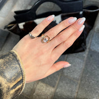 9ct gold arch ring - silver heart signet ring - seolgold