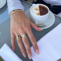 gold yin yang signet ring - seolgold