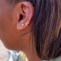 tiny solid gold hoop - small gold hoop - snug gold hoop - tightly fitting gold hoop - cartilage gold hoop - seolgold