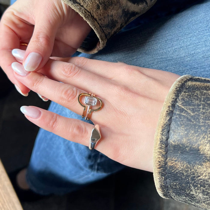 9ct gold - solid gold ring - sterling silver heart signet ring - seolgold