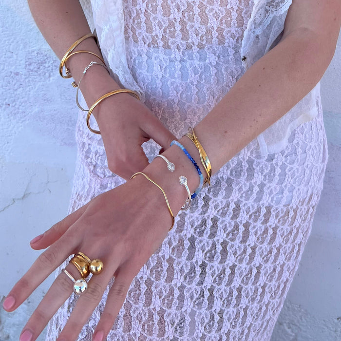 big ball ring - edgy gold silver ring - seolgold