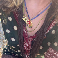 blue glass bead necklace - seolgold