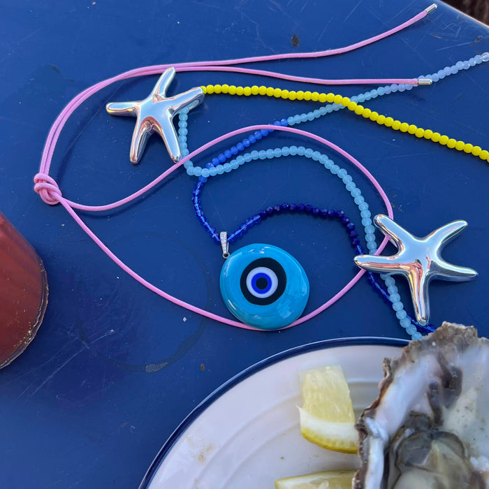 pink cord starfish necklacer - seolgold