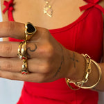 onyx heart adjustable signet ring - seol + gold - seol gold