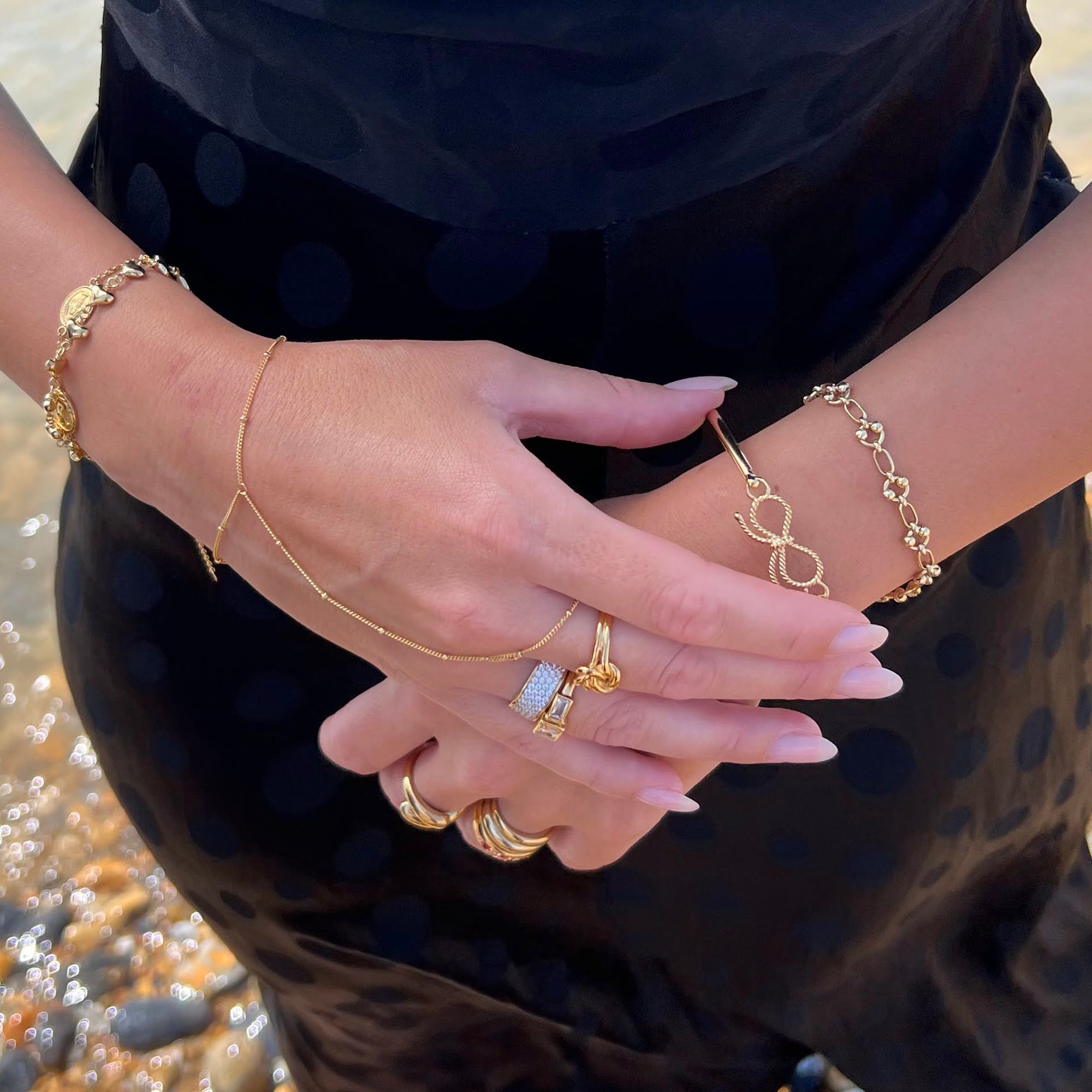 Gold Rope Bow Bangle - seolgold