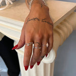 silver figaro chain ring - seolgold
