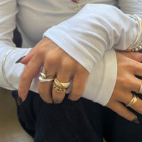 thick gold vintage chain ring - seolgold