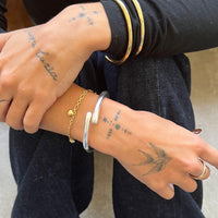 18ct Gold Vermeil Heart Charm Figaro Bracelet - Seol Gold