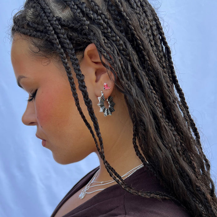 silver hoops - silver web hoop - sterling silver creole- spider earring - silver hoop - seol gold