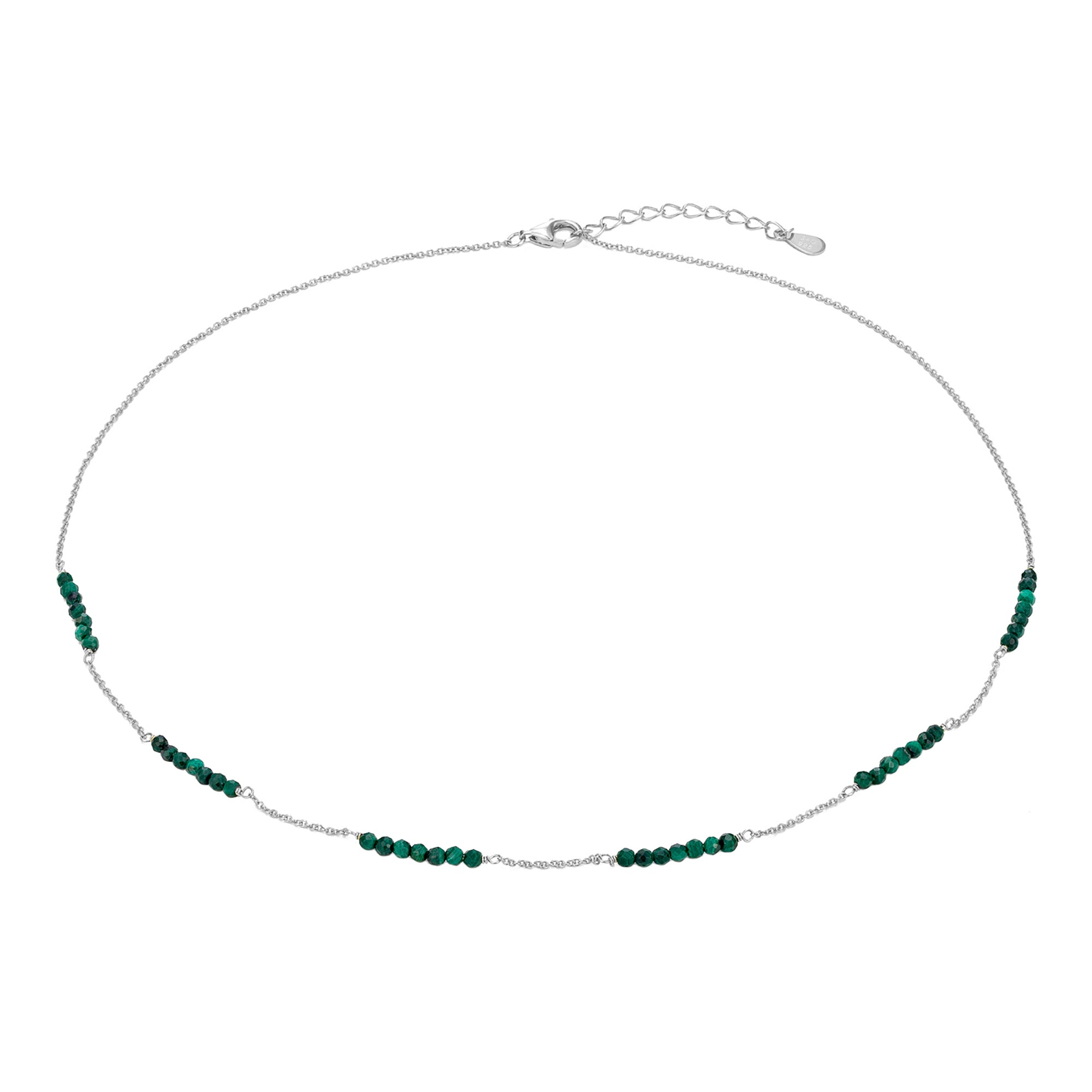sterling silver Malachite Bead Necklace - Seolgold