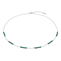 sterling silver Malachite Bead Necklace - Seolgold
