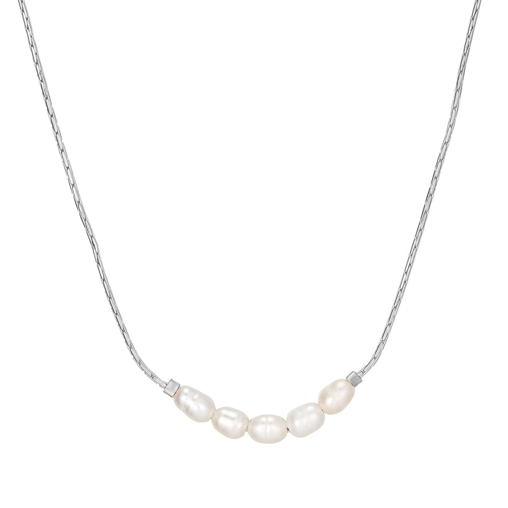 Sterling Silver Pearl Bead Necklace