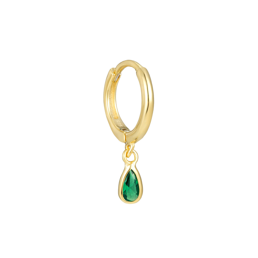 gold emerald hoop - seolgold