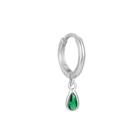 silver emerald hoop - seolgold