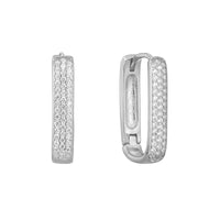 Seol Gold - Pave CZ Rectangle Hoops