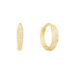 18ct Gold Vermeil Tiny Pave CZ Hoops
