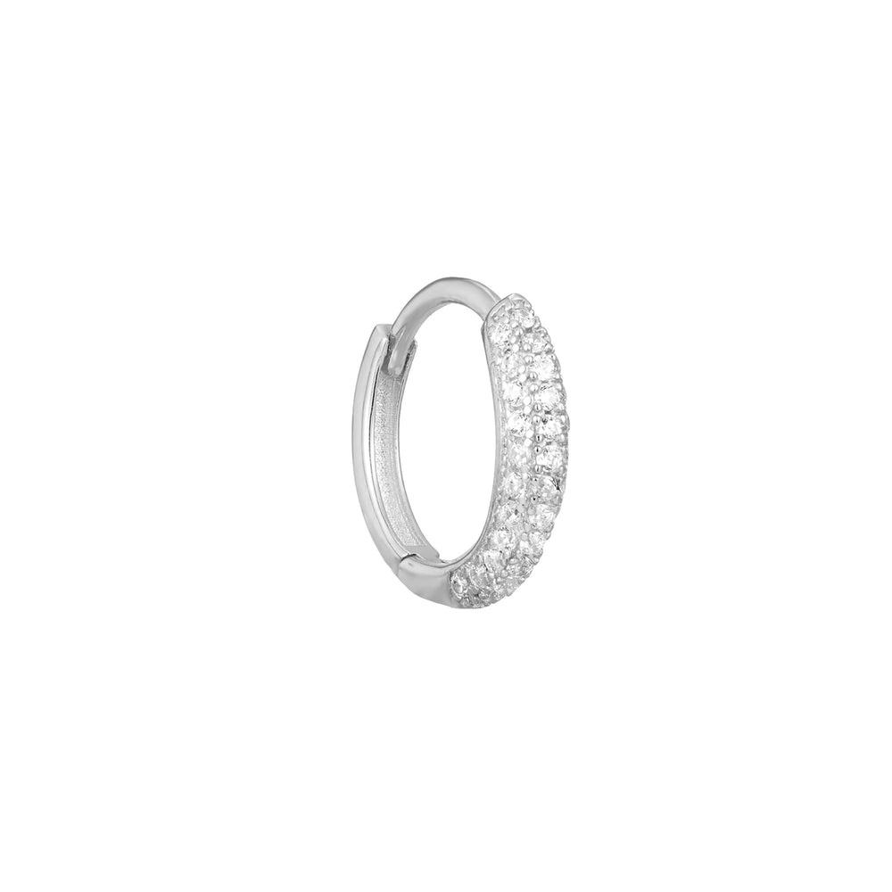 Sterling Silver Tiny Pave CZ Hoops