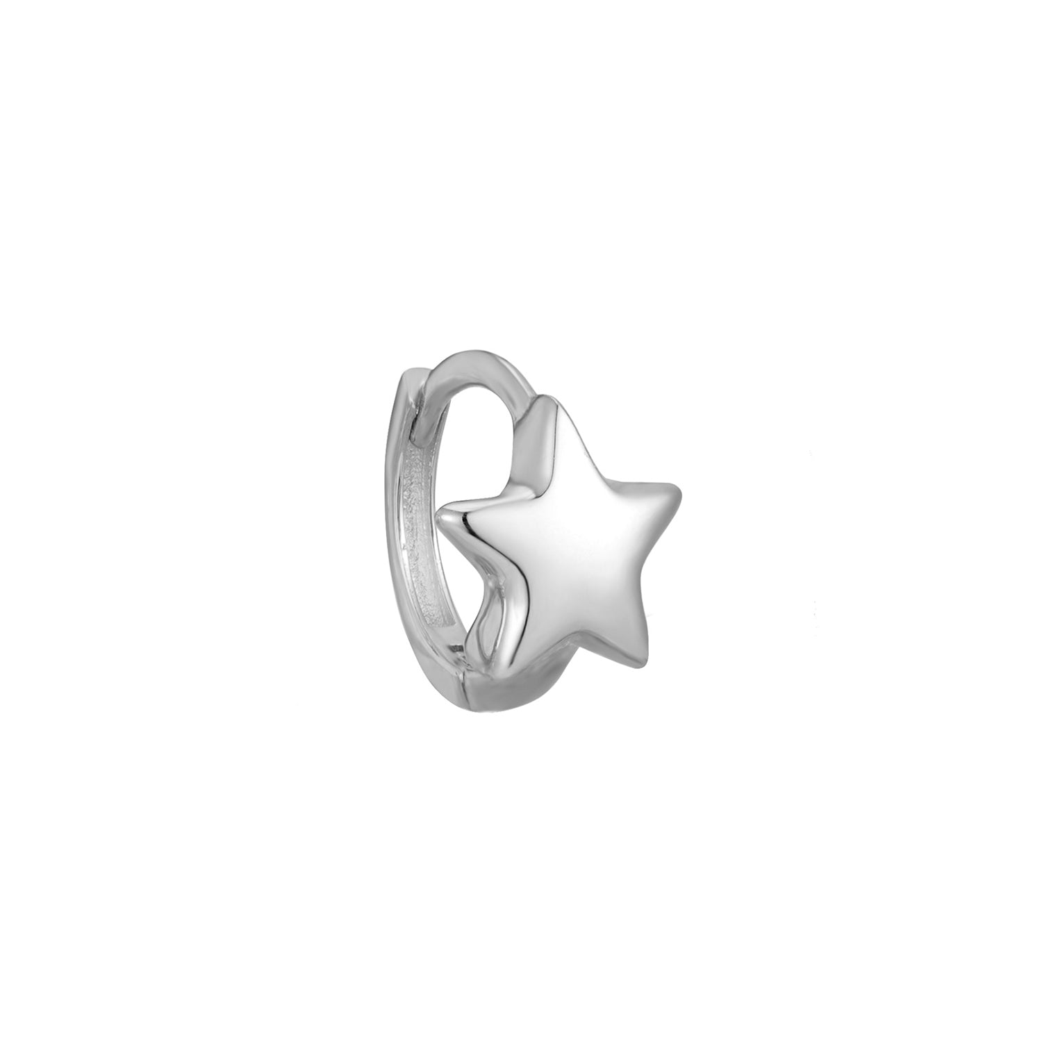 Sterling Silver Tiny Star Hoops