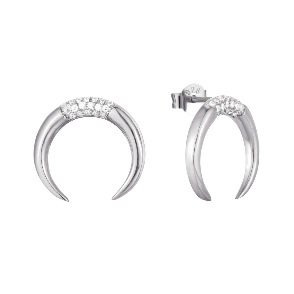 silver stud earrings - seol-gold