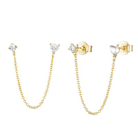 heart shape cz studs - seolgold