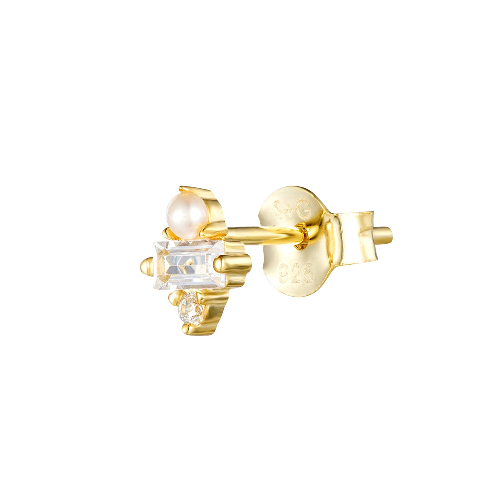 pearl stud earring - seol gold
