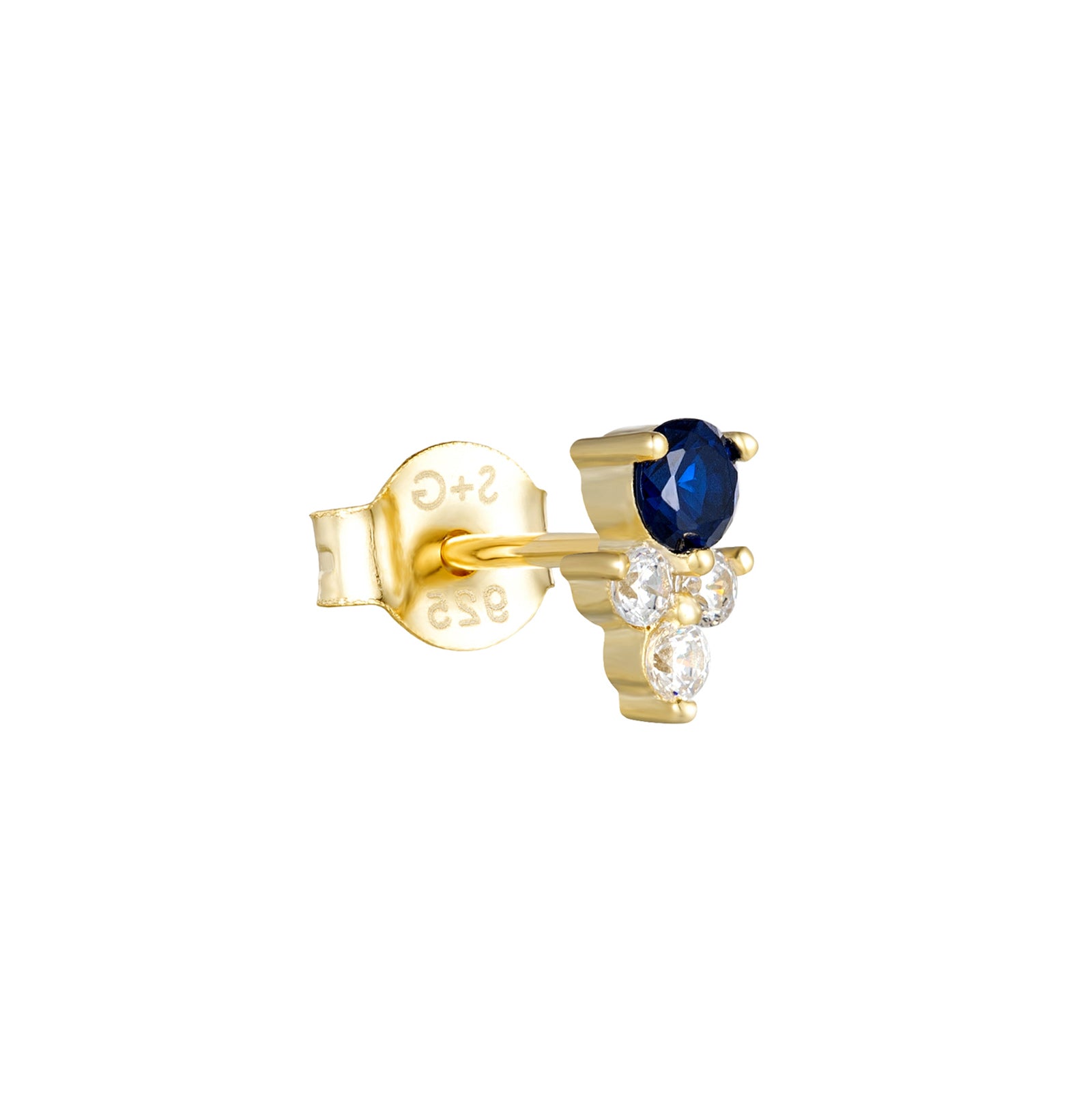 18ct Gold Vermeil Sapphire CZ Stud Earrings