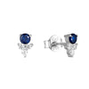 silver sapphire cluster stud earrings - seolgold