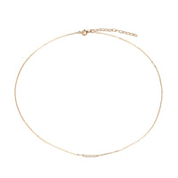 9ct Gold Tiny CZ Parallel Bar Necklace - seol-gold
