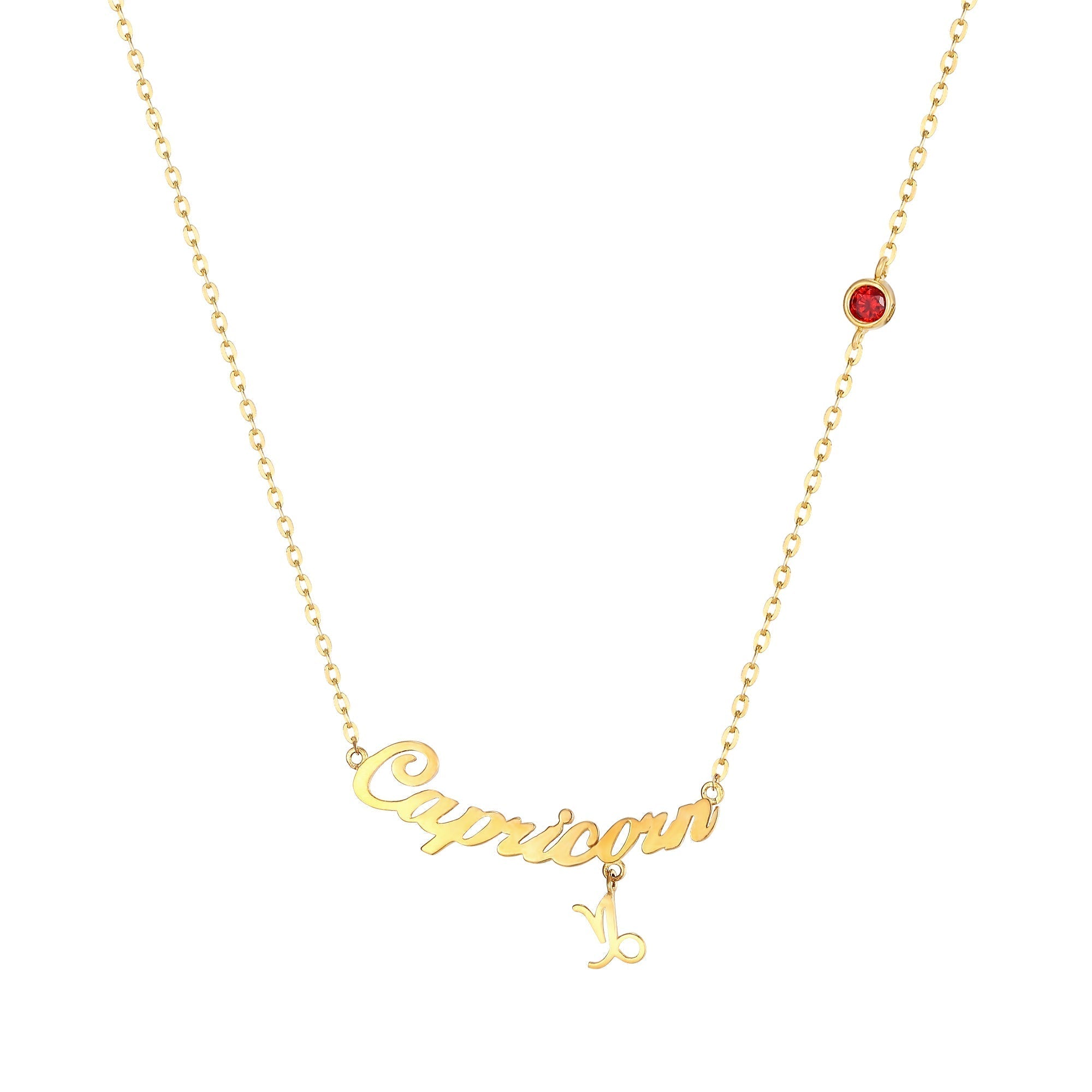 18ct Gold Plated Birthstone Star Sign Necklace