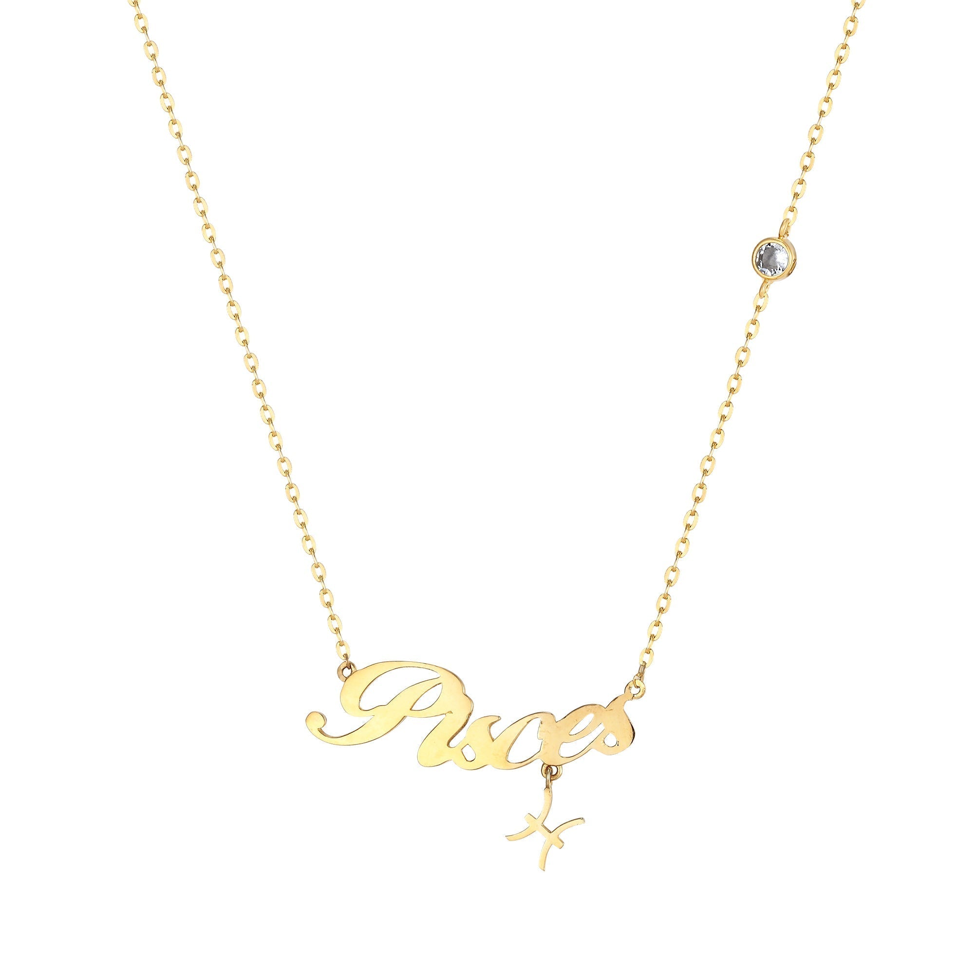 18ct Gold Plated Birthstone Star Sign Necklace