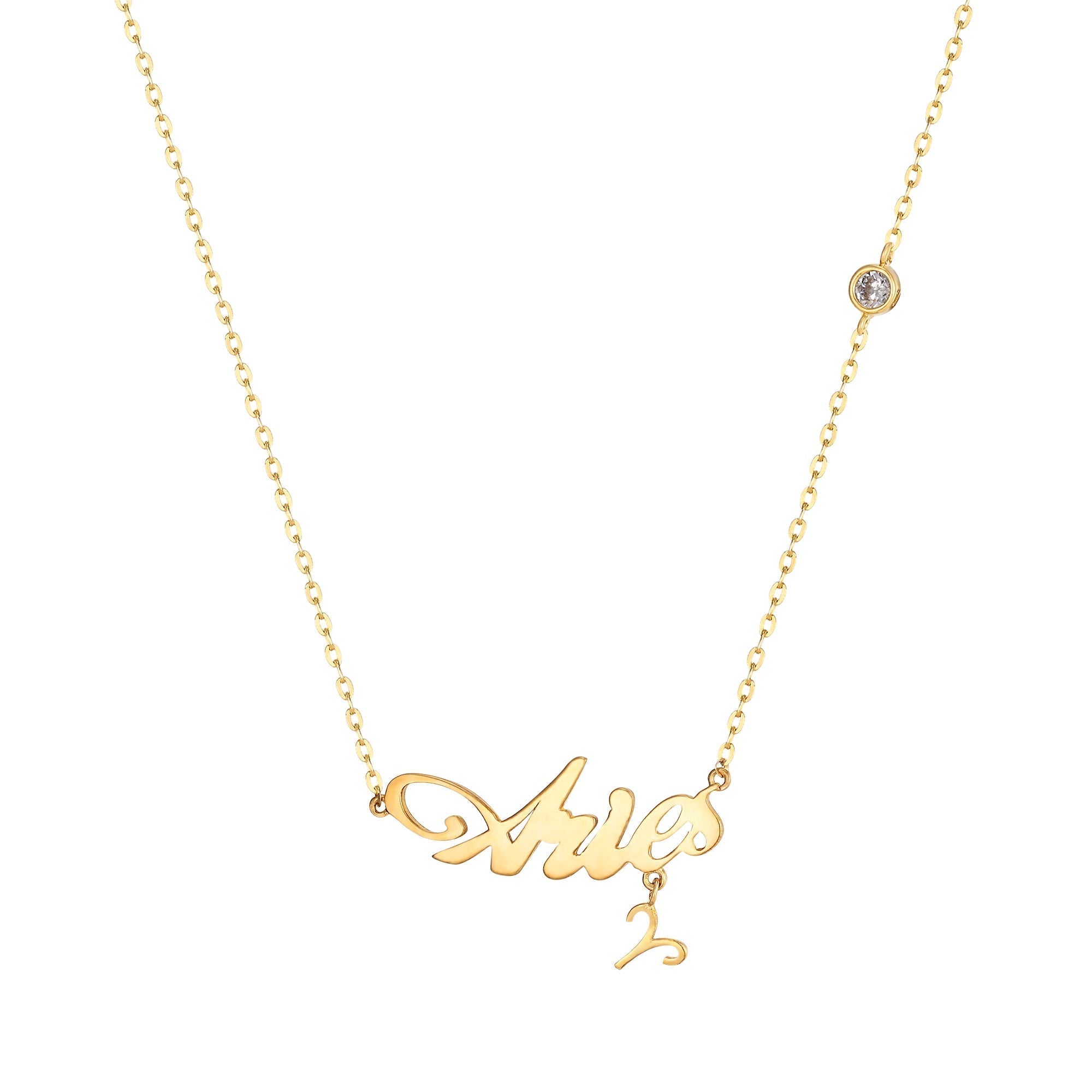 18ct Gold Plated Birthstone Star Sign Necklace