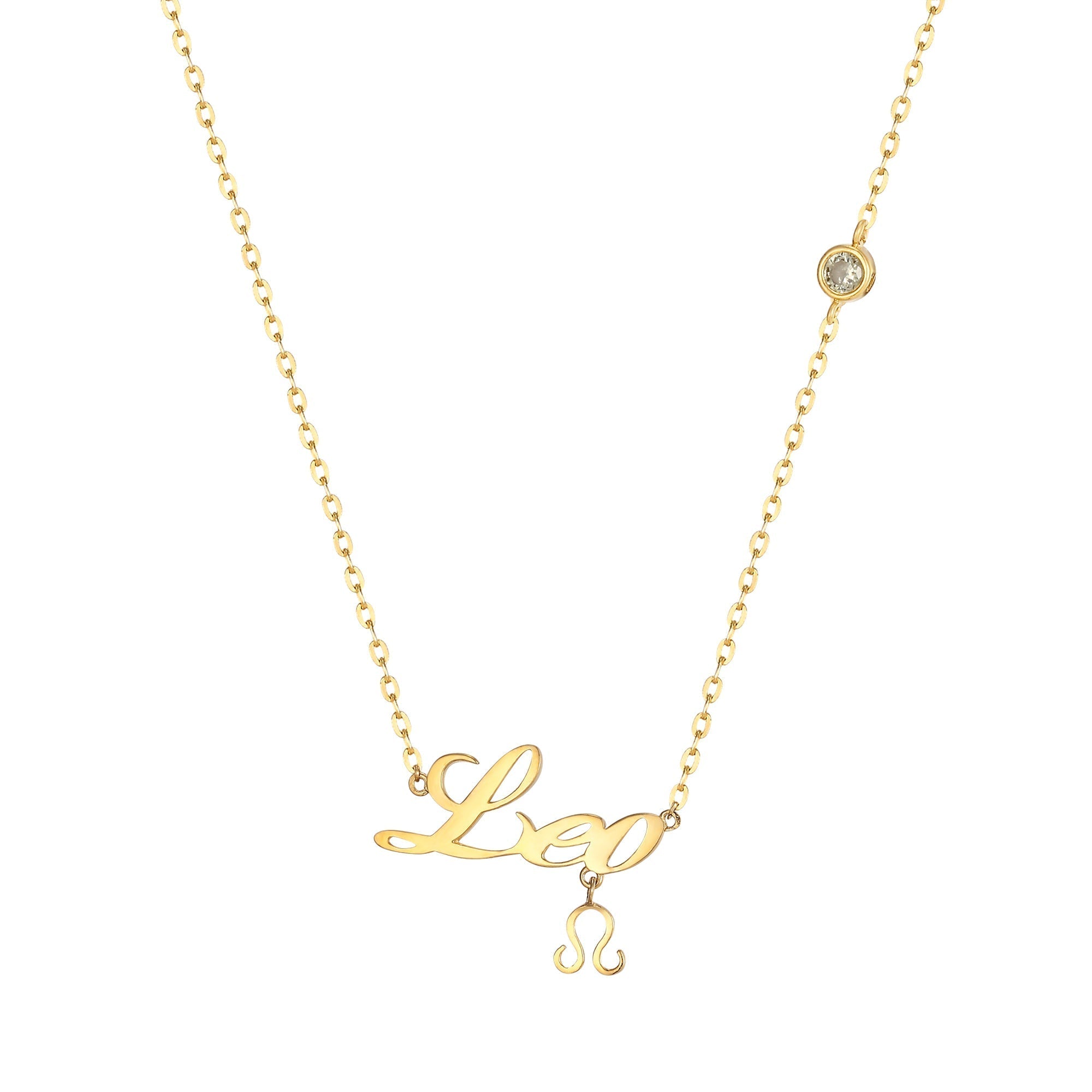 18ct Gold Plated Birthstone Star Sign Necklace