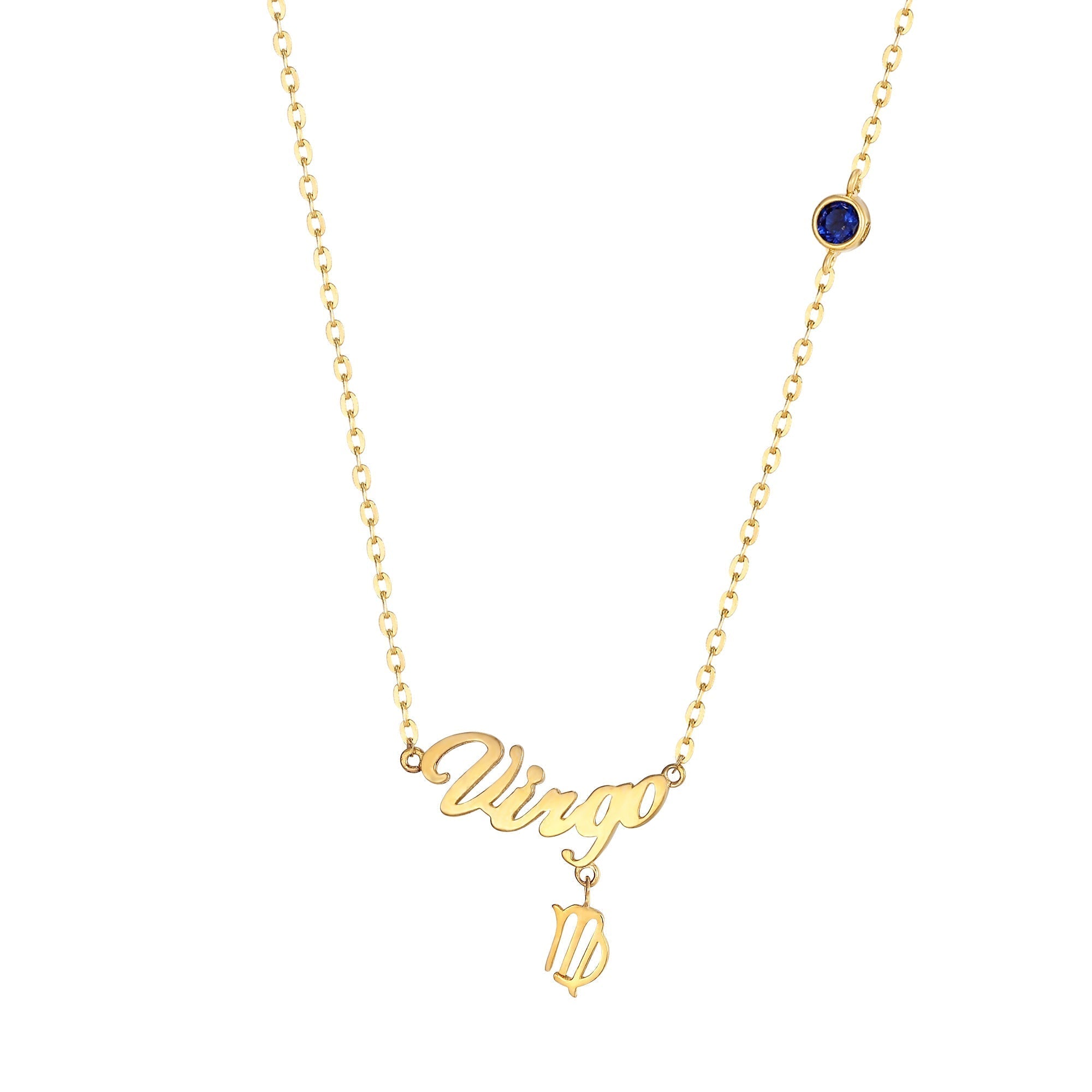 18ct Gold Plated Birthstone Star Sign Necklace