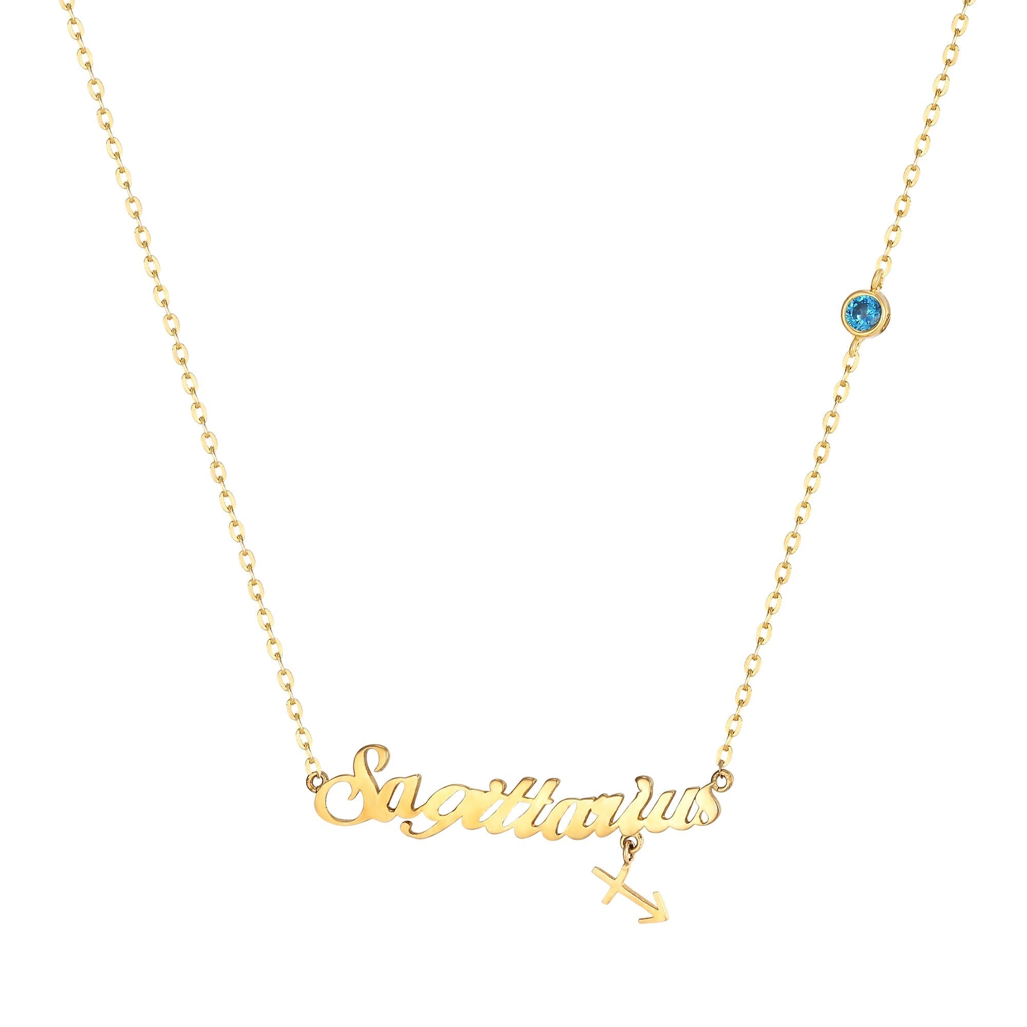 18ct Gold Plated Birthstone Star Sign Necklace