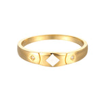 9ct Gold Enamel CZ Ring - seol-gold