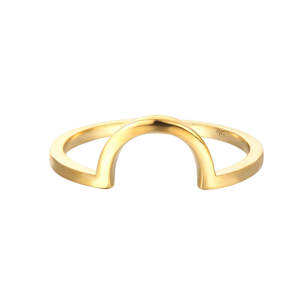 9ct Solid Gold Arched Halo Ring