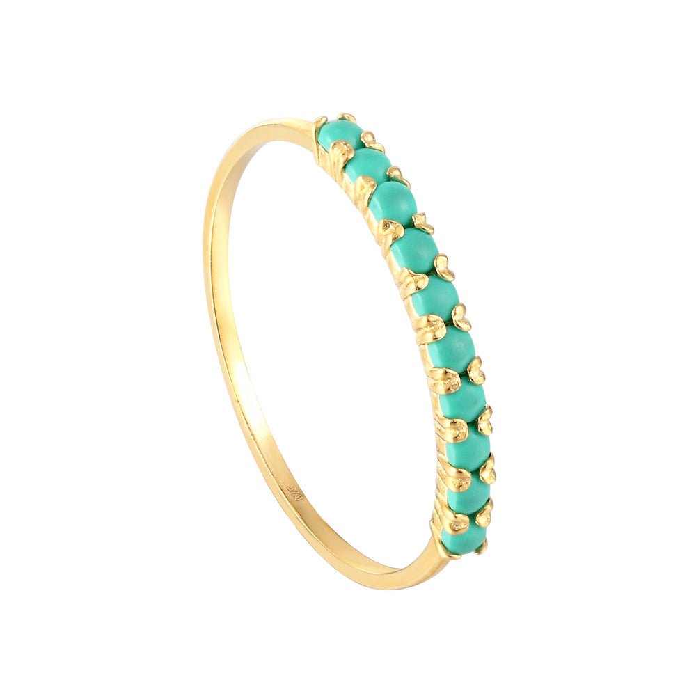 9k gold turquoise ring - seolgold