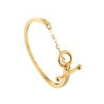 9ct Solid Gold T-bar Chain Ring