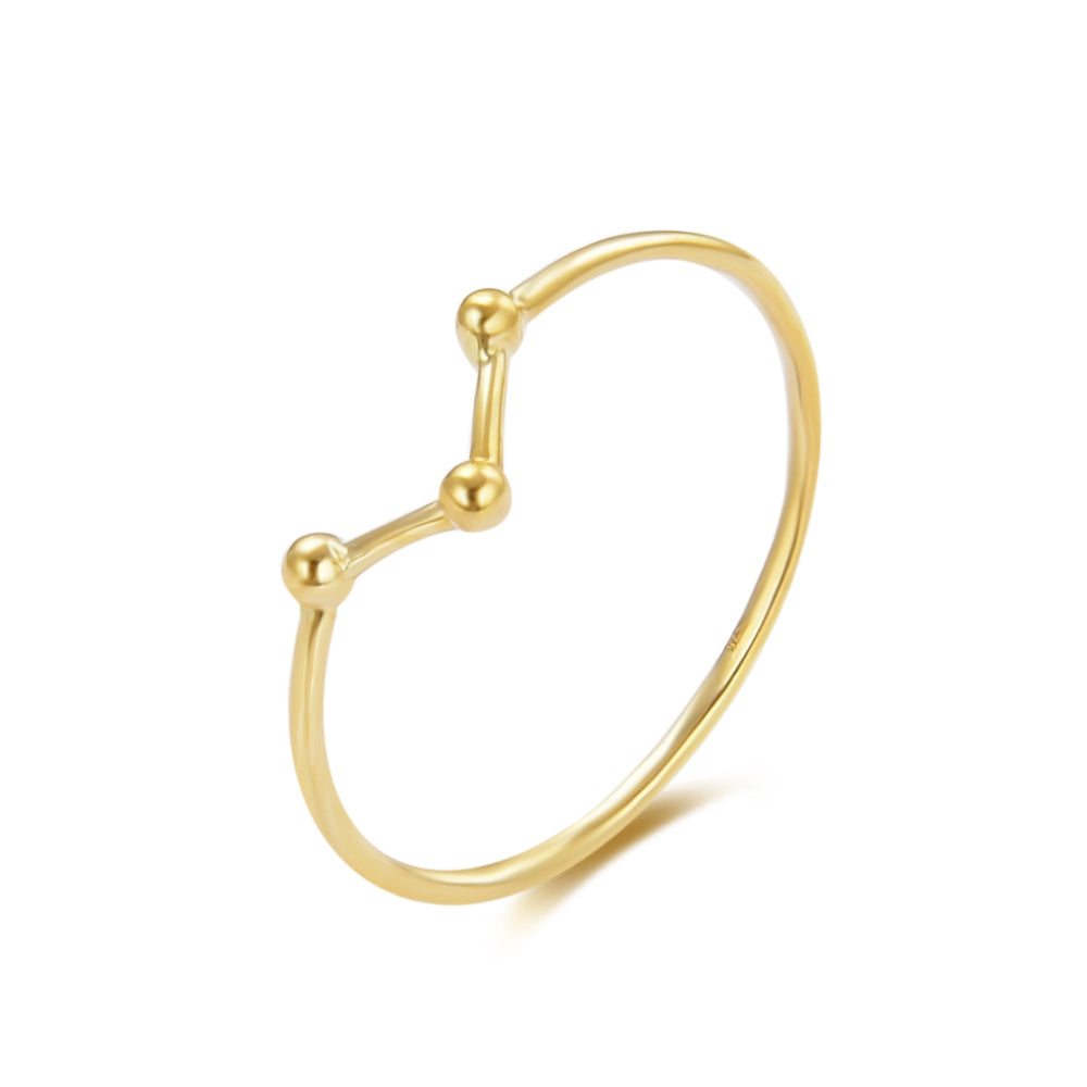 9ct Yellow Gold Ring Bead Dot Ring - seol-gold