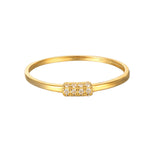 9ct Solid Gold CZ Bar Ring
