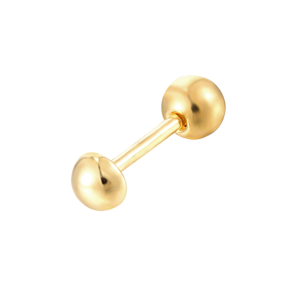 18ct Gold Vermeil Tiny Ball Barbell Stud