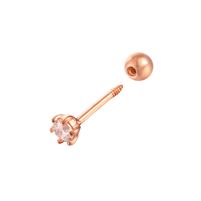 solid gold rose gold earring - seolgold