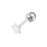 Sterling Silver Tiny Star Barbell Stud Earring