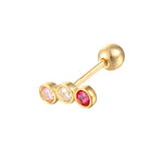 9ct Solid Gold Ombre Barbell Stud Earring