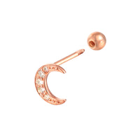 9ct Solid Rose Gold Moon Stud Earring - seolgold