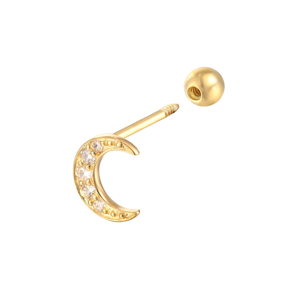 moon cartilage earring - seol-gold