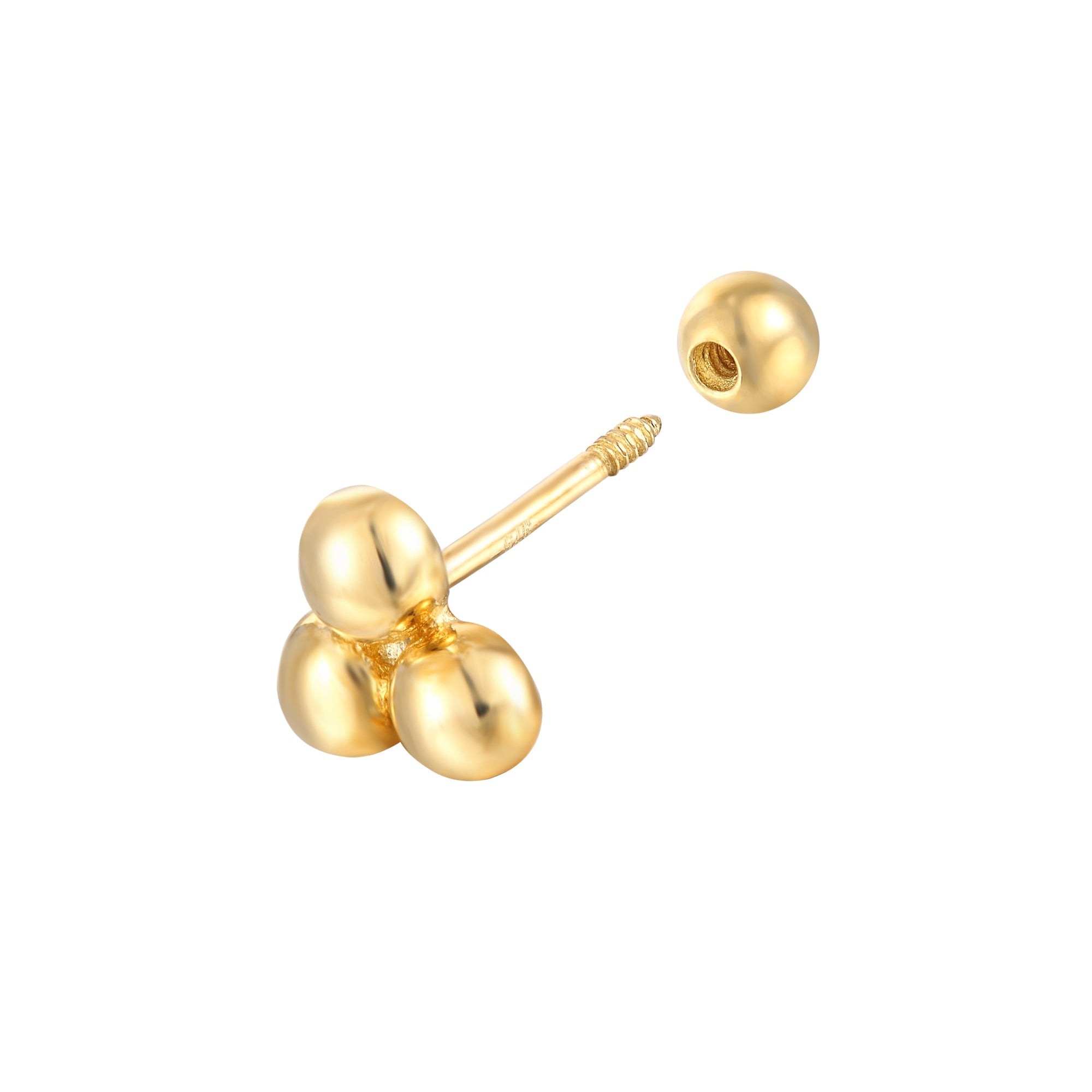 9ct Gold Triple Dot Stud - seol-gold
